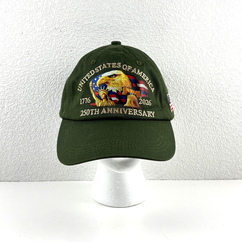 Mens USA 250th Anniversary Eagle Patriotic OSFA Green Bicentennial Commemorative